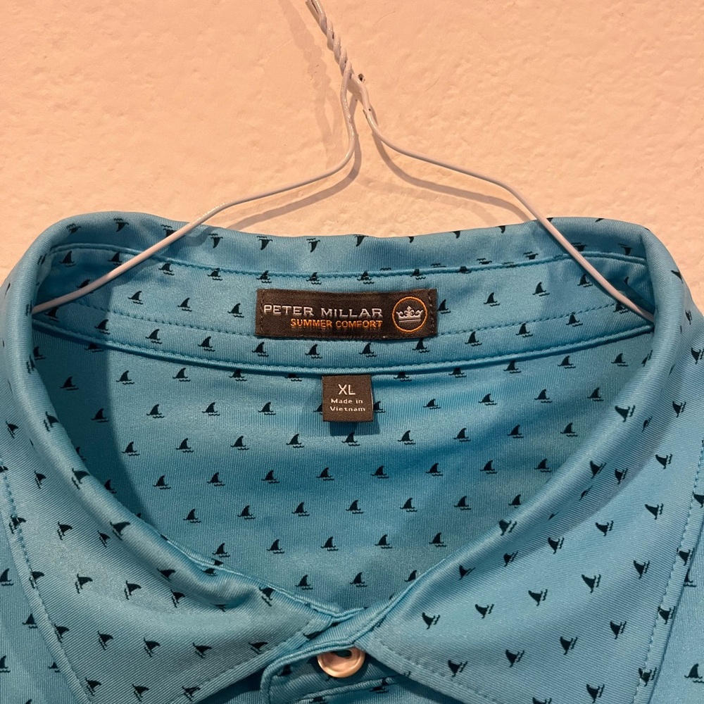 Peter Millar Summer Comfort Sail Boats Golf Polo Shirt Men's Size XL Stretch EUC - Picture 2 of 5